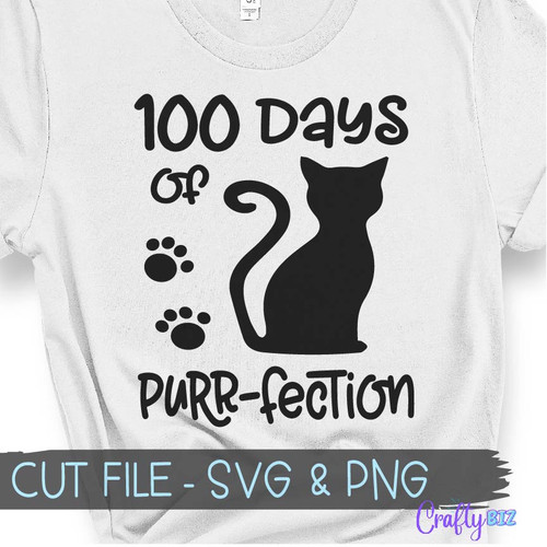 100 Days of Purr fection SVG on Shirt