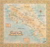 Antique Style Map of Costa Rica