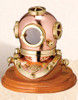 Dive Helmet With a Wooden Base