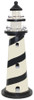 Black & White Striped Wooden Lighthouse, 24"