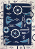Blue & White Nautical Indoor & Outdoor Area Rug, 5' x 7'