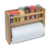 Teak Spice Rack with Paper Towel Holder