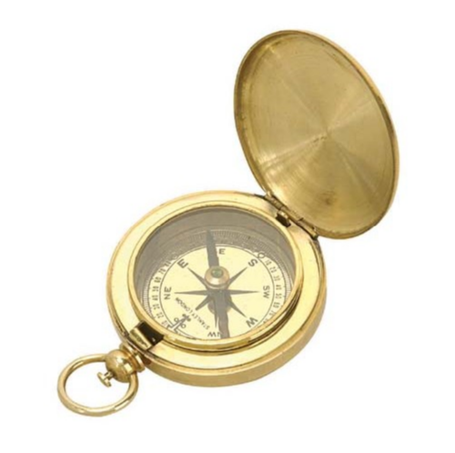 Solid Brass Pocket Compass Seaside Treasures Nautical Decor
