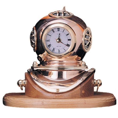 Dive Helmet Clock & Base Seaside Treasures Nautical Decor, Nautical