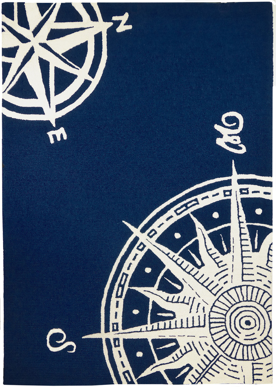 Sailor S Compass Indoor Outdoor Area Rug 5 X 7 Seaside