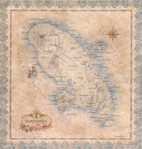 Antique Style Map of Martinique