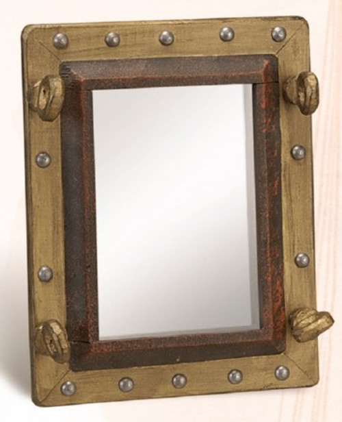 Wooden Porthole Mirror