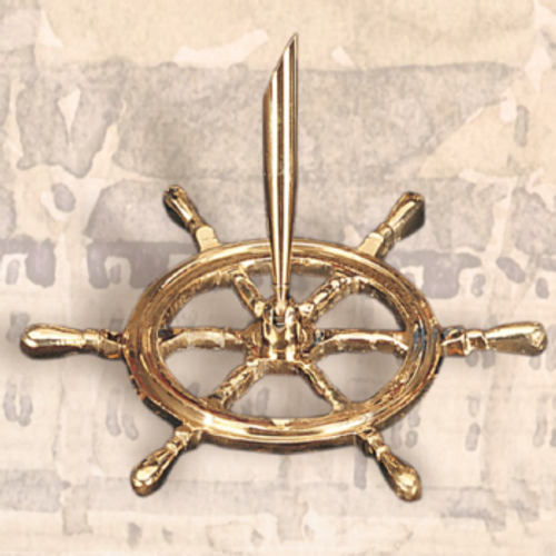 Brass Ship's Wheel Pen Holder