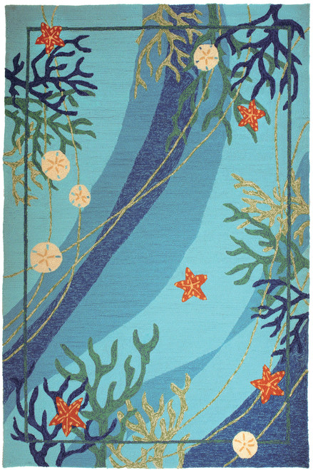 Underwater & Coral Starfish Indoor & Outdoor Area Rug, 8' x 10'