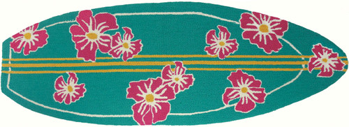 Surfboard Hibiscus Indoor Only Area Rug, 22" x 33"