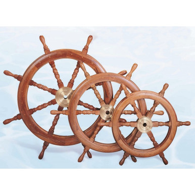 By The Sword - Deluxe Wooden Ship's Wheel - 48 inches