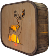 Handcrafted Colorado Elk Wood Silhouette Table Lamp - Rustic Cabin 10x10 Accent Light with Warm Amber LED