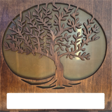 Personalized Tree of Life Wood Table Lamp - Custom Laser Engraved Accent Desk Light with Warm Amber LED