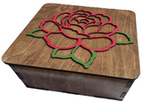 Handcrafted Cherry Wood Jewelry Box (6x6) - Personalized Small Keepsake Organizer with Removable Tray
