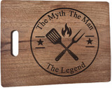 "The Man The Myth The Legend" Custom Walnut BBQ Cutting Board.