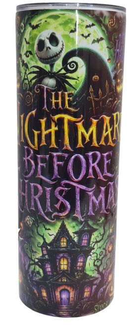 Custom 20oz Skinny Sublimation Tumbler - Personalized White Stainless Steel Travel Mug with Lid