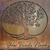 Personalized Tree of Life Wood Table Lamp - Custom Laser Engraved Accent Desk Light with Warm Amber LED
