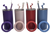 Four multi-colored Hogg 4-in-1 insulated can coolers in purple, pink, red, and blue matte finishes for custom laser engraving.