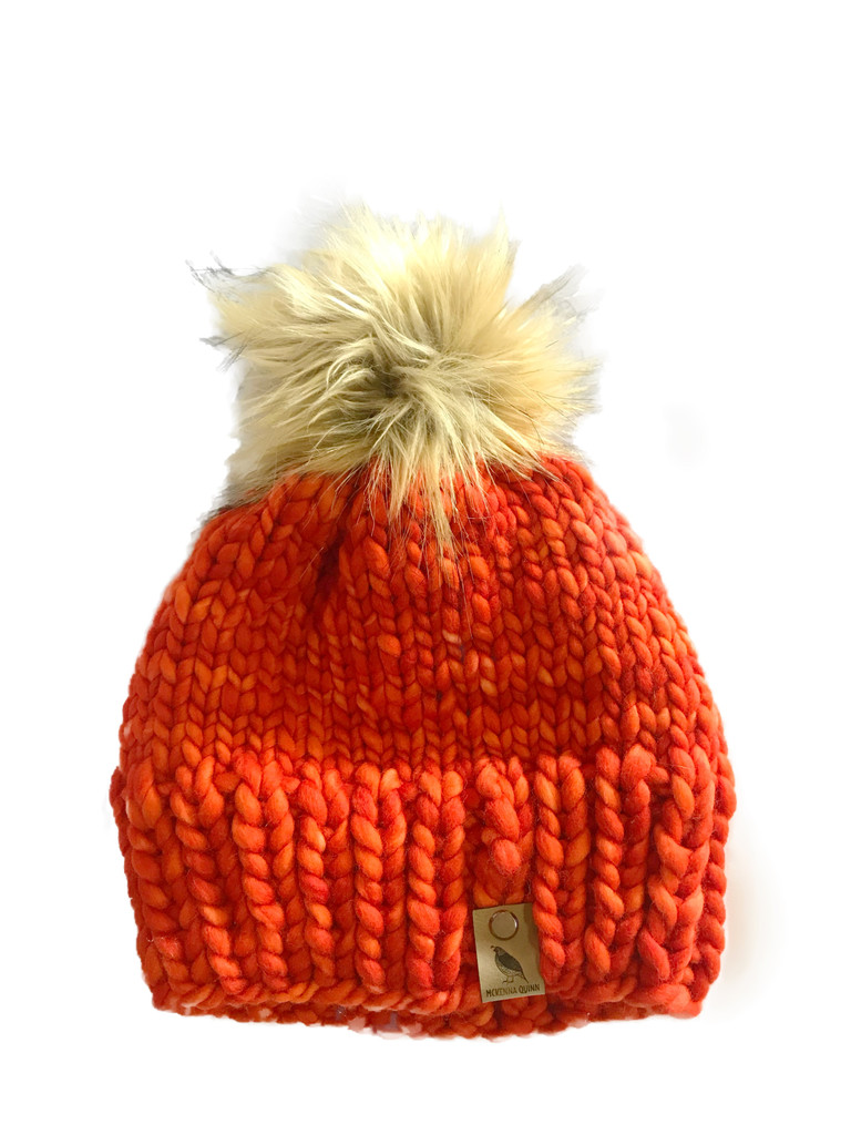 Orange Merino Wool Beenie