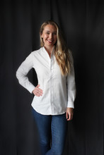 McKenna Quinn Ladies' Long Sleeve Oxford Shirt in White