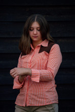 PIPER LS ORANGE GINGHAM SHOOTING SHIRT