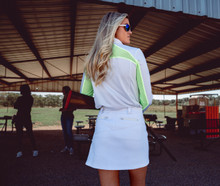 SPORTING CLAYS LONG SLEEVE PERFORMANCE SHIRT IN WHITE