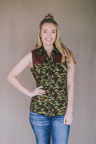 FIELD CAMO SLEEVELESS SHOOTING SHIRT