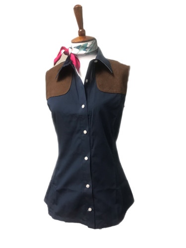 NAVY BLUE SLEEVELESS SHOOTING SHIRT