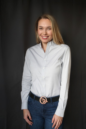 McKenna Quinn Long Sleeve Oxford Shirt in Gray