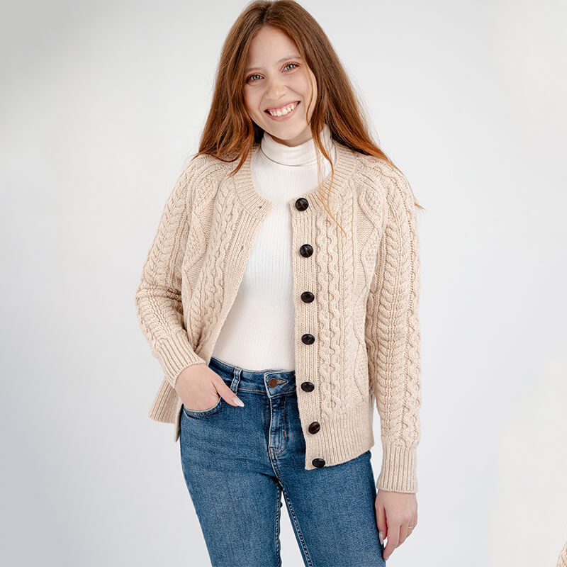 Ladies Wool Button Knit Short Cardigan | SAOL