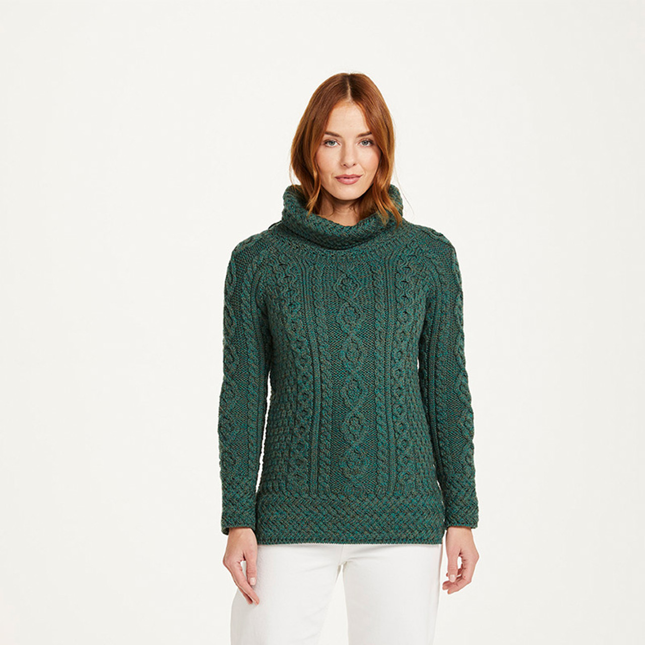 Aran Cowl Neck Sweater - Natural - S
