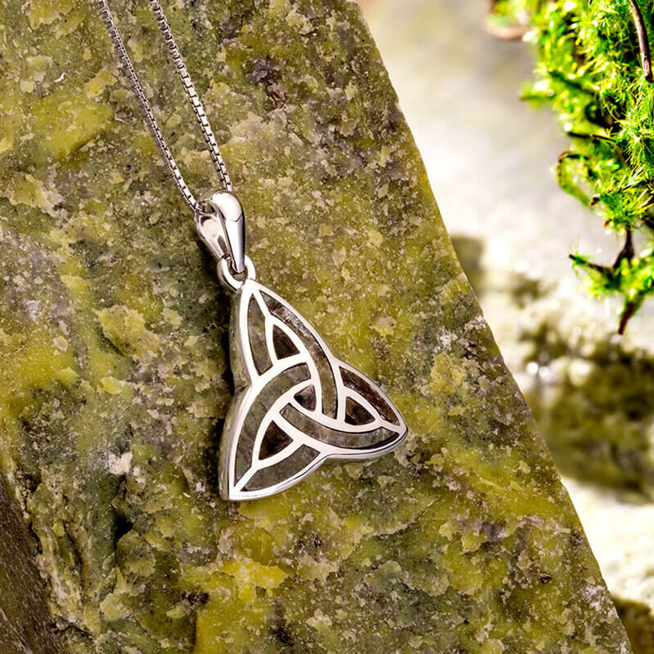 Sterling Silver Marble Irish Trinity Pendant