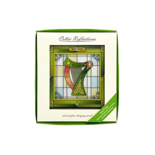 Irish Harp Stained Glass Panel