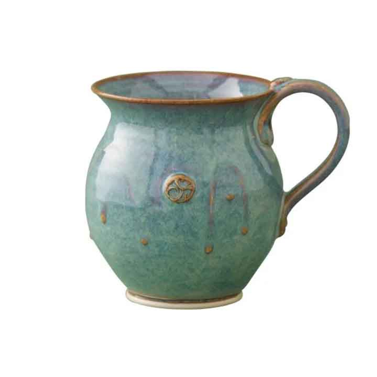 Stoneware Mug - w/ Celtic handbell design, Irish green