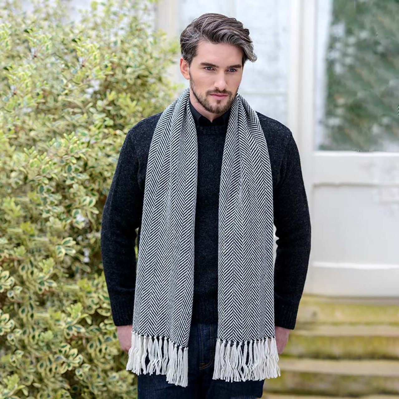 Mens Knit Scarf Man Wool Scarf Knitted Scarf for Men Gift 