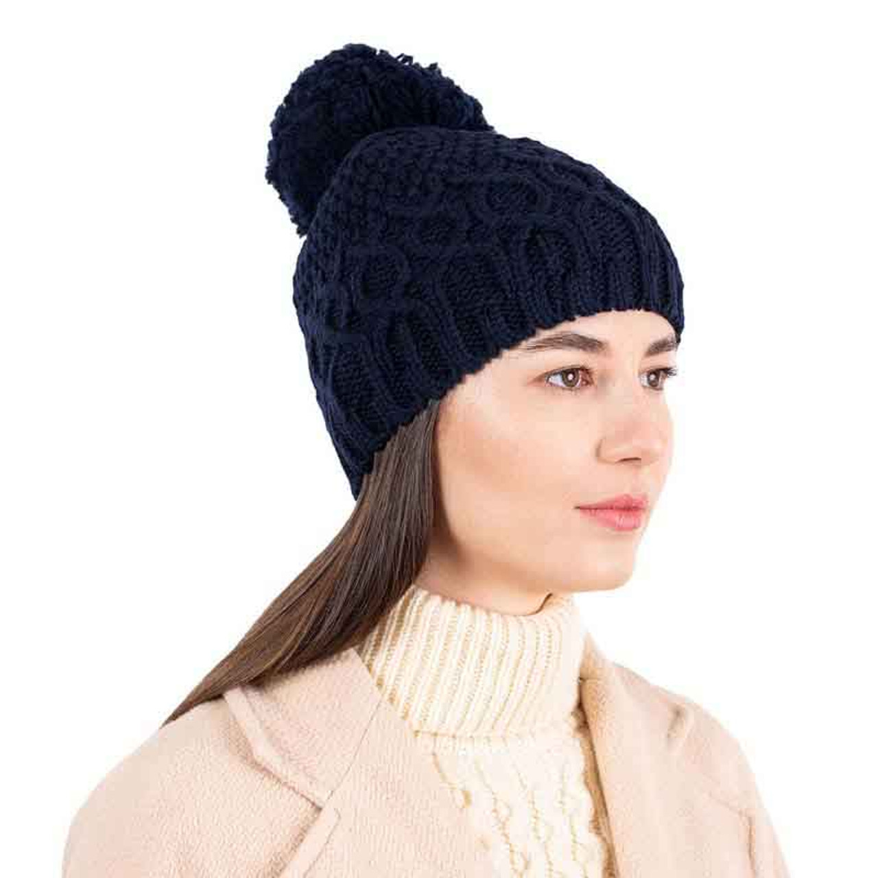 Cable Knit Pom Pom Hat — Irish Moon