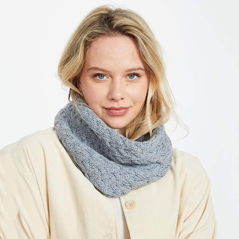 SuperSoft Merino Aran Cable Snood Scarf | Shamrockgift