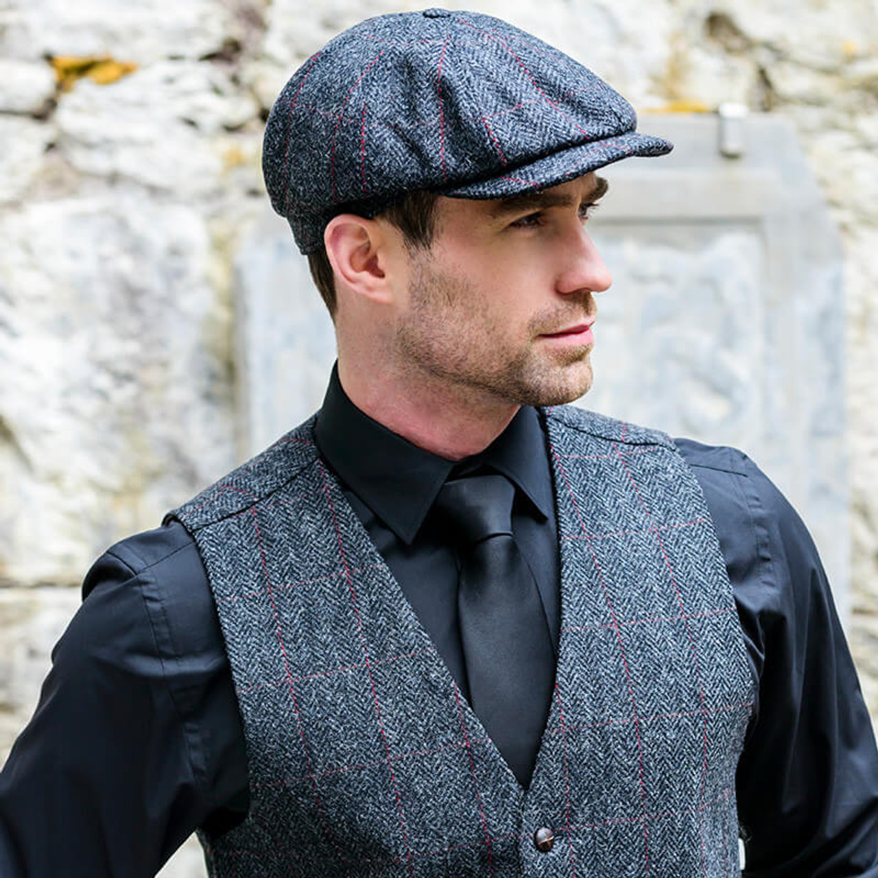 Charcoal Tweed Irish Newsboy Cap - XX-Large | Mucros Weavers