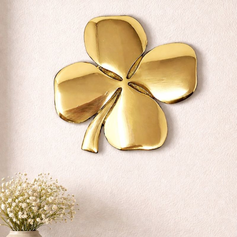 Lucky Clover Wall Hanging with Irish Blessing | 100% Solid Brass