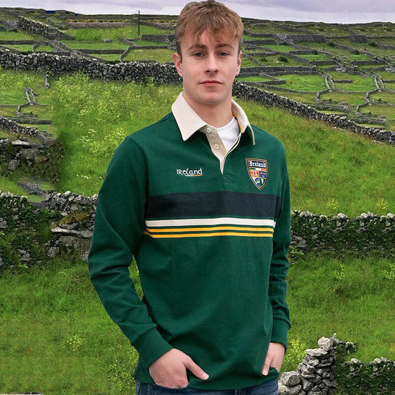 Ireland Shamrock Irish Rugby Jersey Long Sleeve Ireland Long