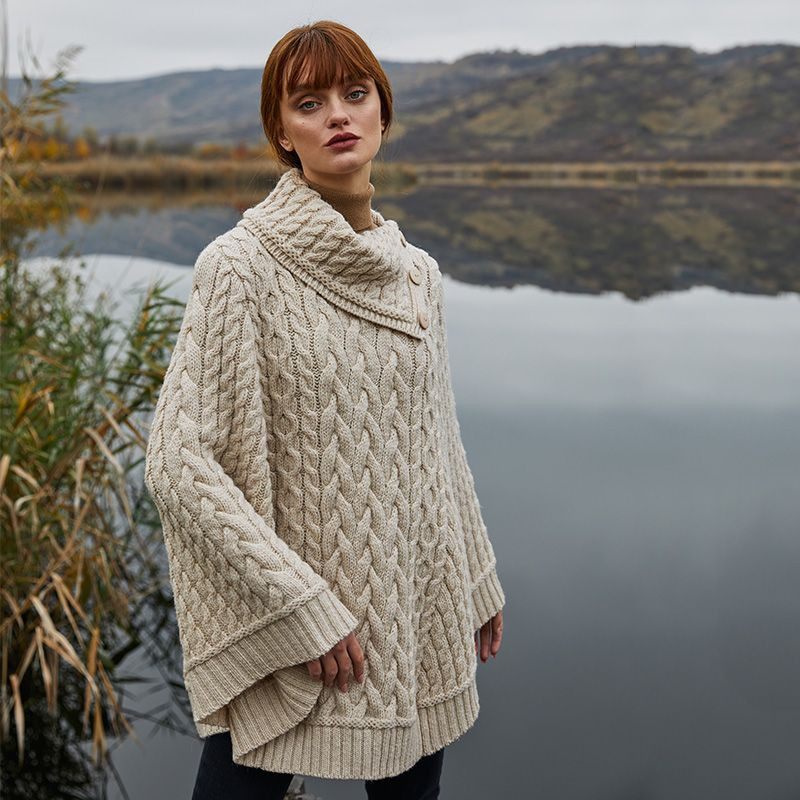Irish Wool Heavyweight Poncho | ShamrockGift.com