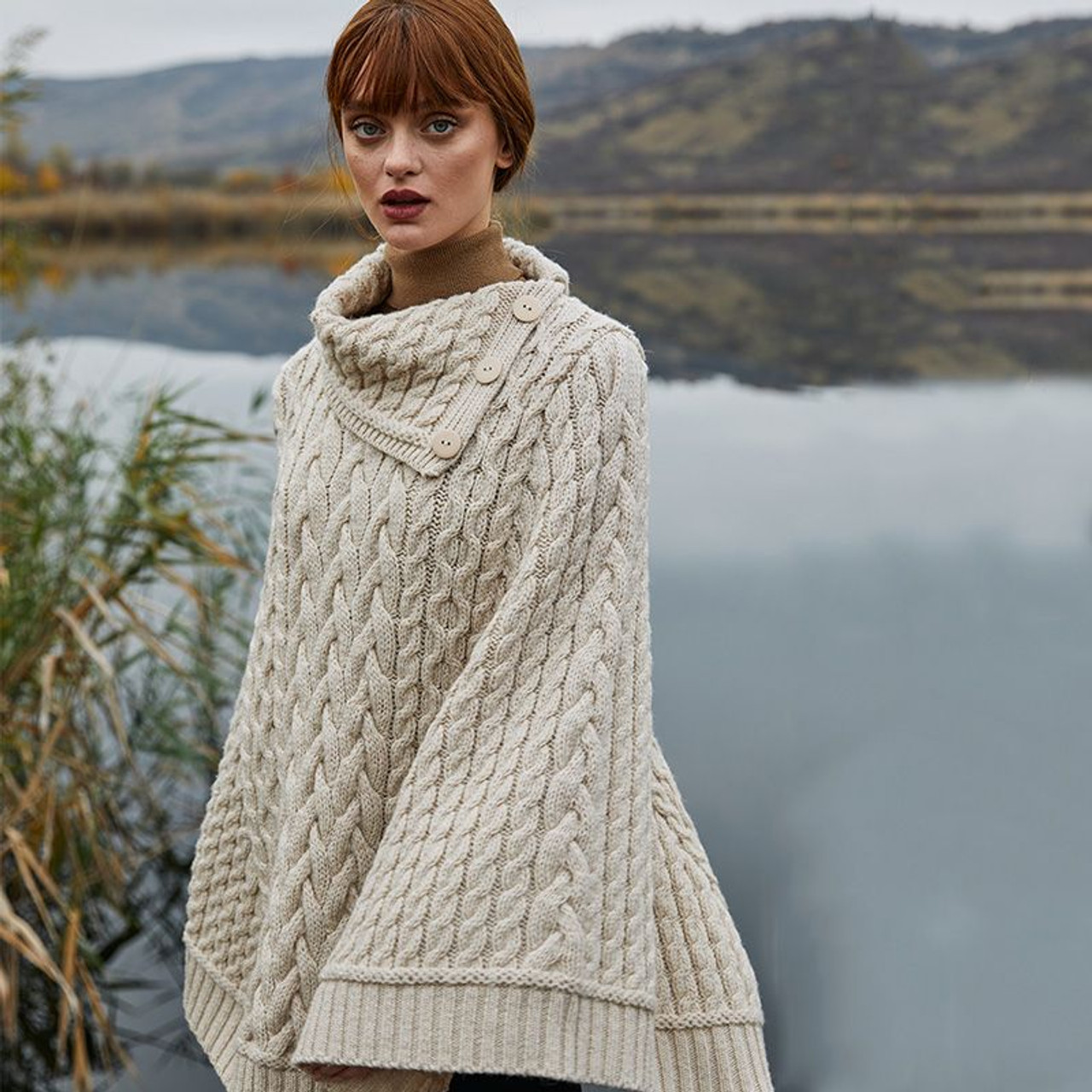 Irish Wool Heavyweight Poncho | ShamrockGift.com