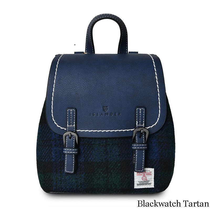 Harris Tweed Mini Backpack | Free US Shipping | Tweed & Leather