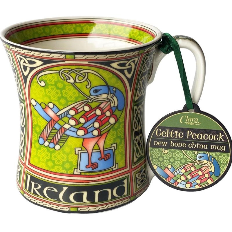 Bone China Celtic Peacock Mug | Royal Tara | 100% Fine China