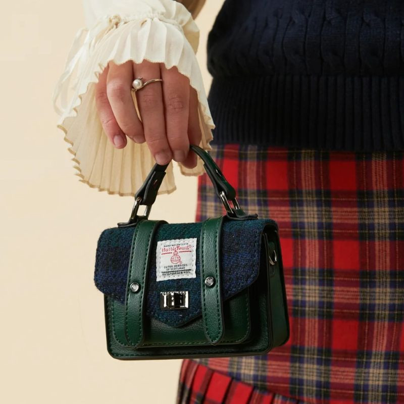 Harris Tweed Wee Satchel | Tweed & Leather