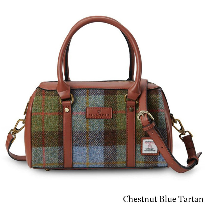 Medium Harris Tweed Duffel Bag | Free US Shipping | Tweed & Leather