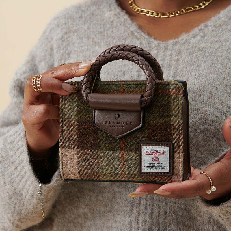 Islander Harris Tweed Miniature Tote Bag | Tweed & Leather