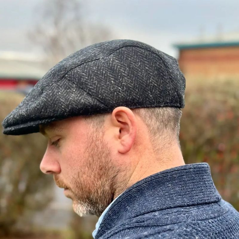 Handcrafted Harris Tweed Herringbone Flat Cap | ShamrockGift.com