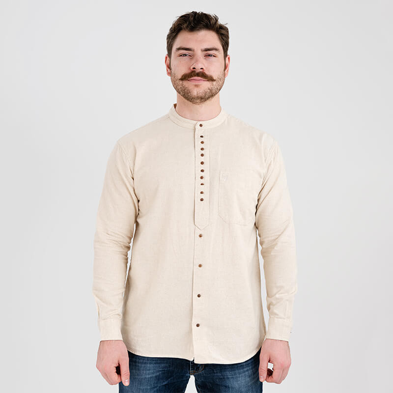 Men's Irish Linen Grandfather Style Shirt | ShamrockGift.com