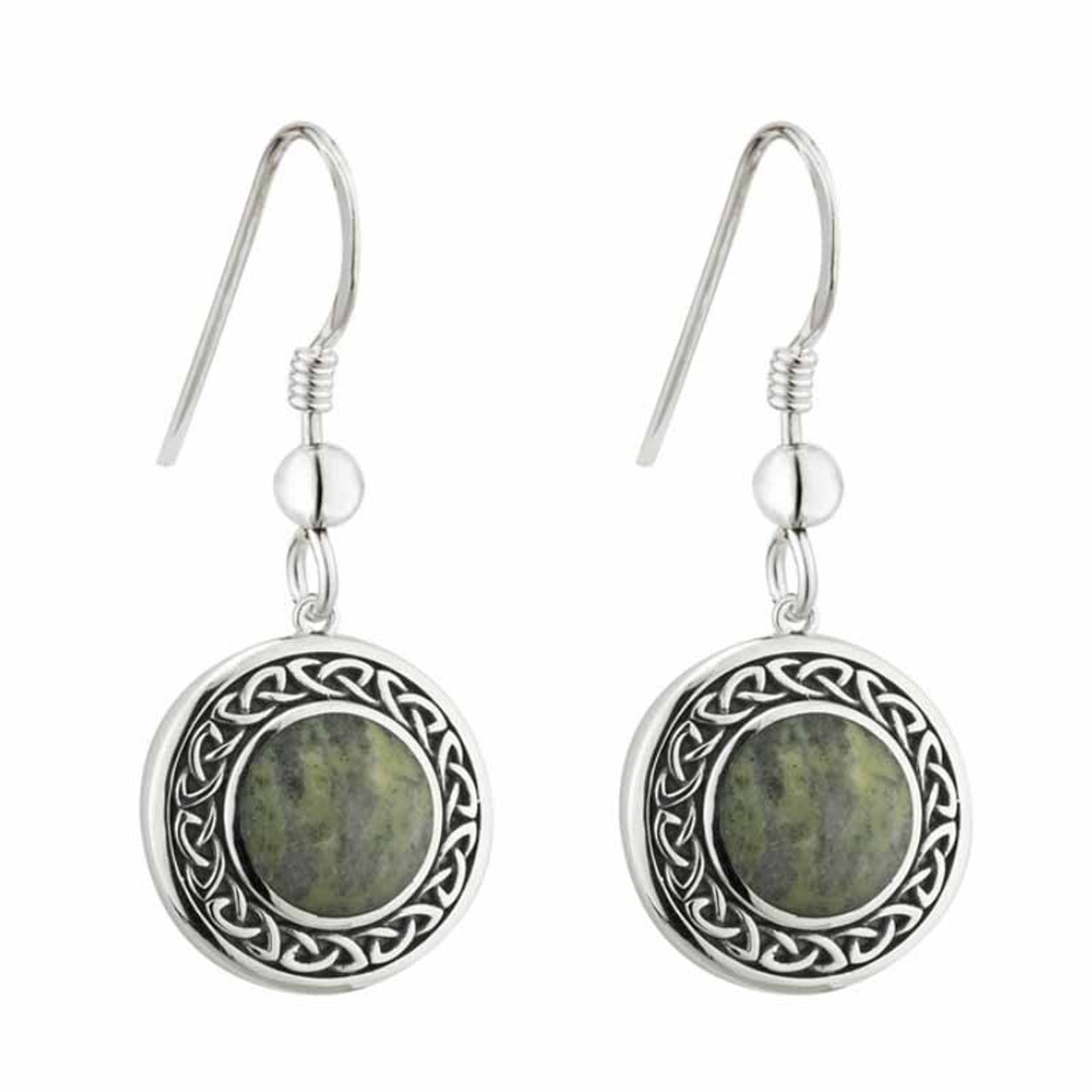 Sterling Silver Marble Celtic Drop Earrings